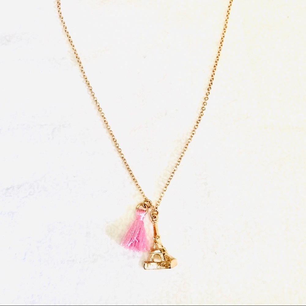 Wet Seal Eiffel Tower Tassel Necklace